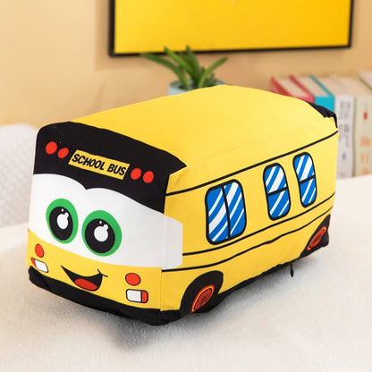 Lustiger farbenfroher Schul Bus als Kuschel Spielzeug