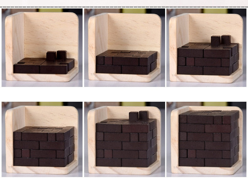 Holzpuzzle in Würfelform – anspruchsvolles Denkspiel für Erwachsene & Kinder – Logikspiel als Geschenkidee