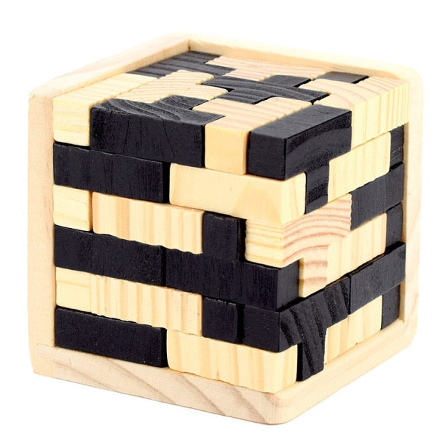 Holzpuzzle in Würfelform – anspruchsvolles Denkspiel für Erwachsene & Kinder – Logikspiel als Geschenkidee